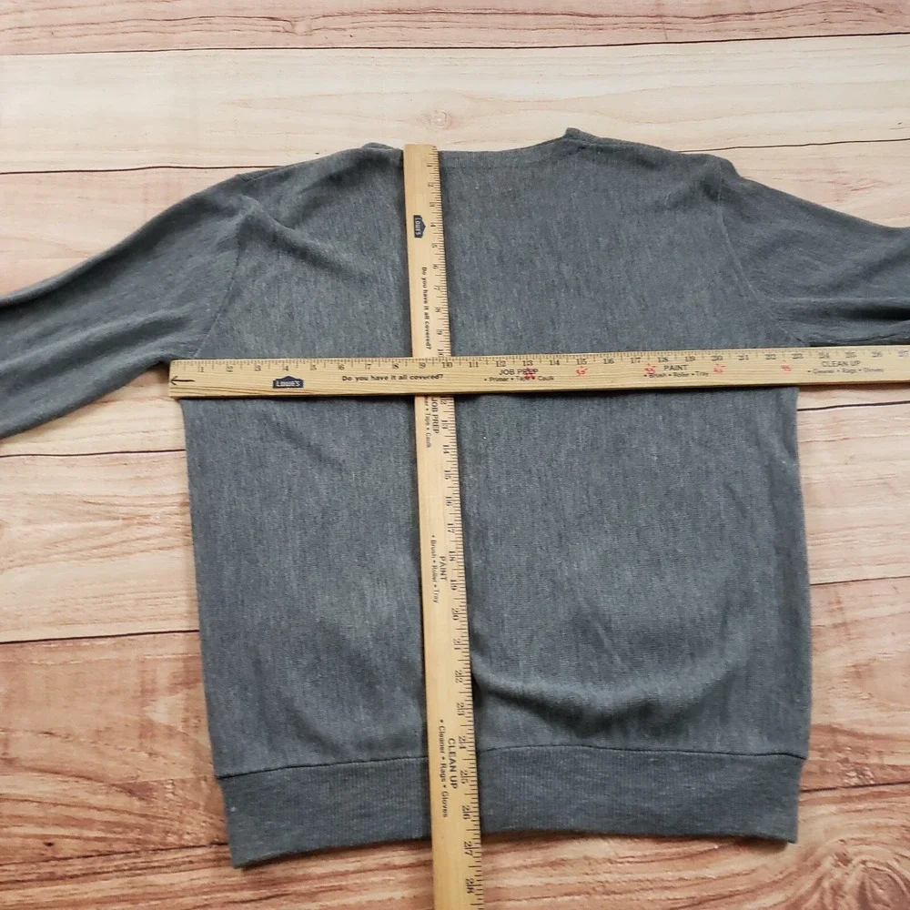 VINTAGE Kings Road‎ Sweater Mens Large Gray Cardigan Knit Open Front Preppy